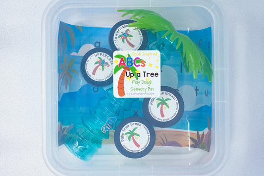Up the Tree ABCs Book Inspired Play Dough Kit Sensory Bin