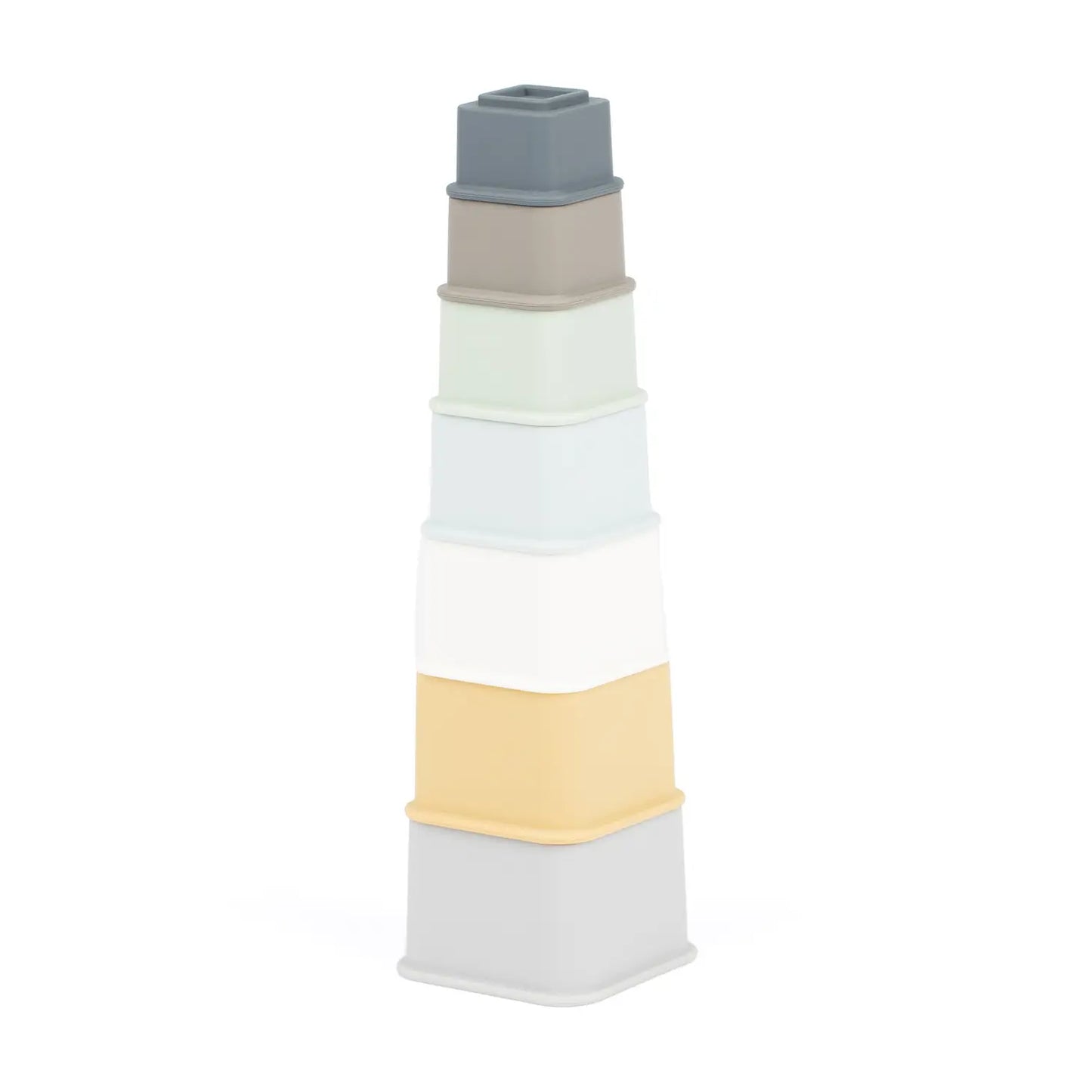Bella Tunno Happy Stacks - Baby Stacking Cups, Montessori Silicone Baby Toys for Playtime and Development, Fun Educational Toys for Gross Motor Skills, Sorting, Counting and More