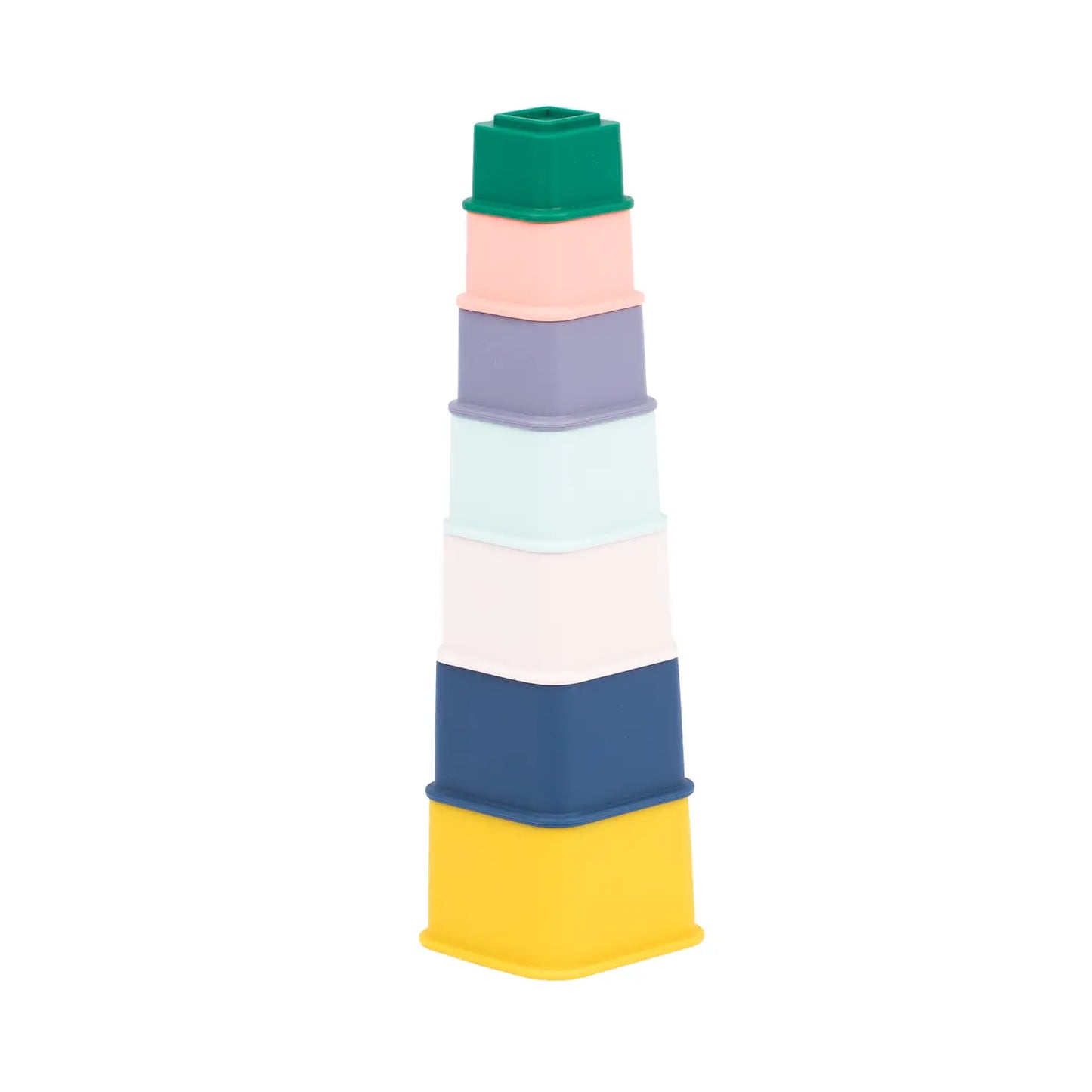 Bella Tunno Happy Stacks - Baby Stacking Cups, Montessori Silicone Baby Toys for Playtime and Development, Fun Educational Toys for Gross Motor Skills, Sorting, Counting and More