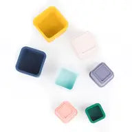 Bella Tunno Happy Stacks - Baby Stacking Cups, Montessori Silicone Baby Toys for Playtime and Development, Fun Educational Toys for Gross Motor Skills, Sorting, Counting and More