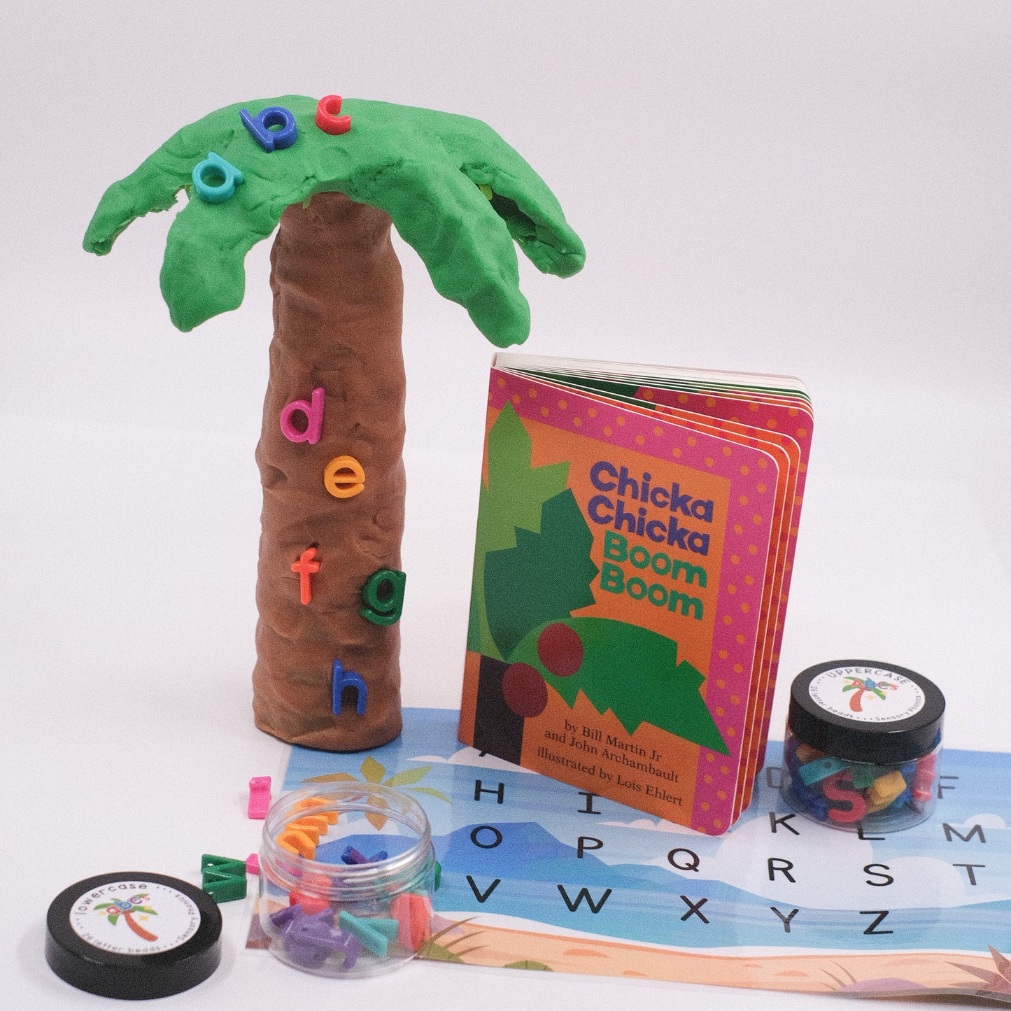 Up the Tree ABCs Book Inspired Play Dough Kit Sensory Bin