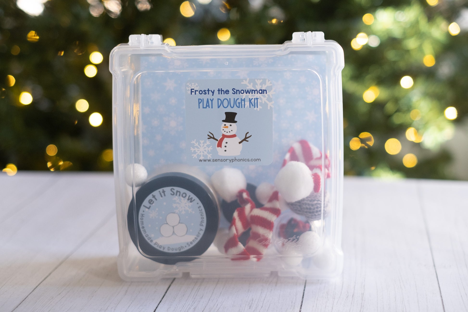DIY Build a Play Dough Snowman Kit with Free Printable Labels + White  Glitter Play Dough Recipe